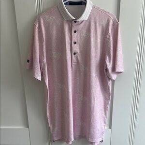 Greyson Men's Pink Floral Polo Shirt Size M